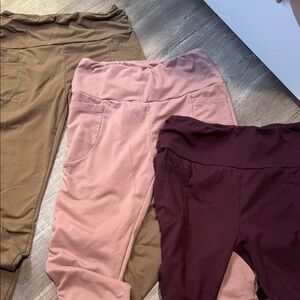 Women’s Leggings in Pink, Brown, and Burgundy Bundle